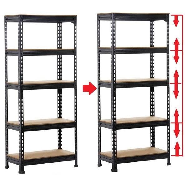 Yaheetech 5 Tier Garage Shelving Units, Heavy Duty Racking shelves, 150KG Per Shelf/750KG Capacity, 70cmx30cmx150cm（LxWxH,Dark Gray