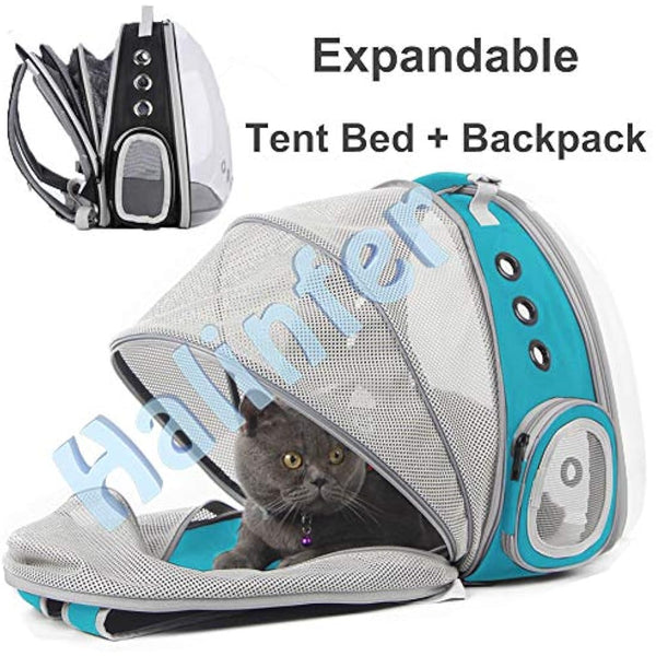 Interfashioner® Cat Bubble Backpack Carrier, Back Expandable Clear Pet Bubble Backpack Carrier for Kitten Small Dog up to 5.5 kgs, Backpack for Cats