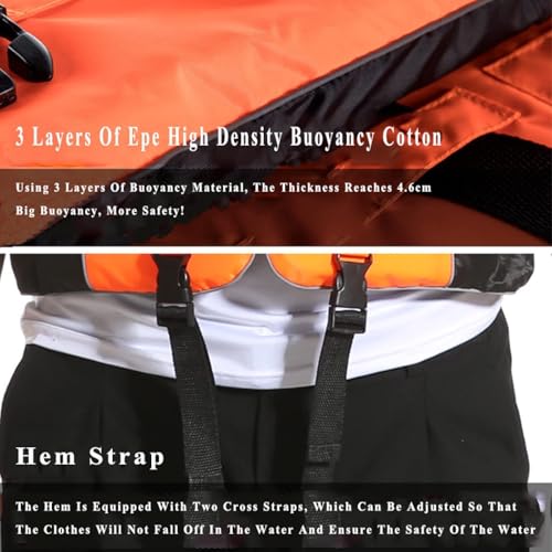 Swim Jacket - Paddle Board Life Jacket for Adult Adjustable Buoyancy Aids Swim Safety Snorkeling Vest for Kayaking Floatation Device Surfing Outdoor WaterSports(Blue,XL)