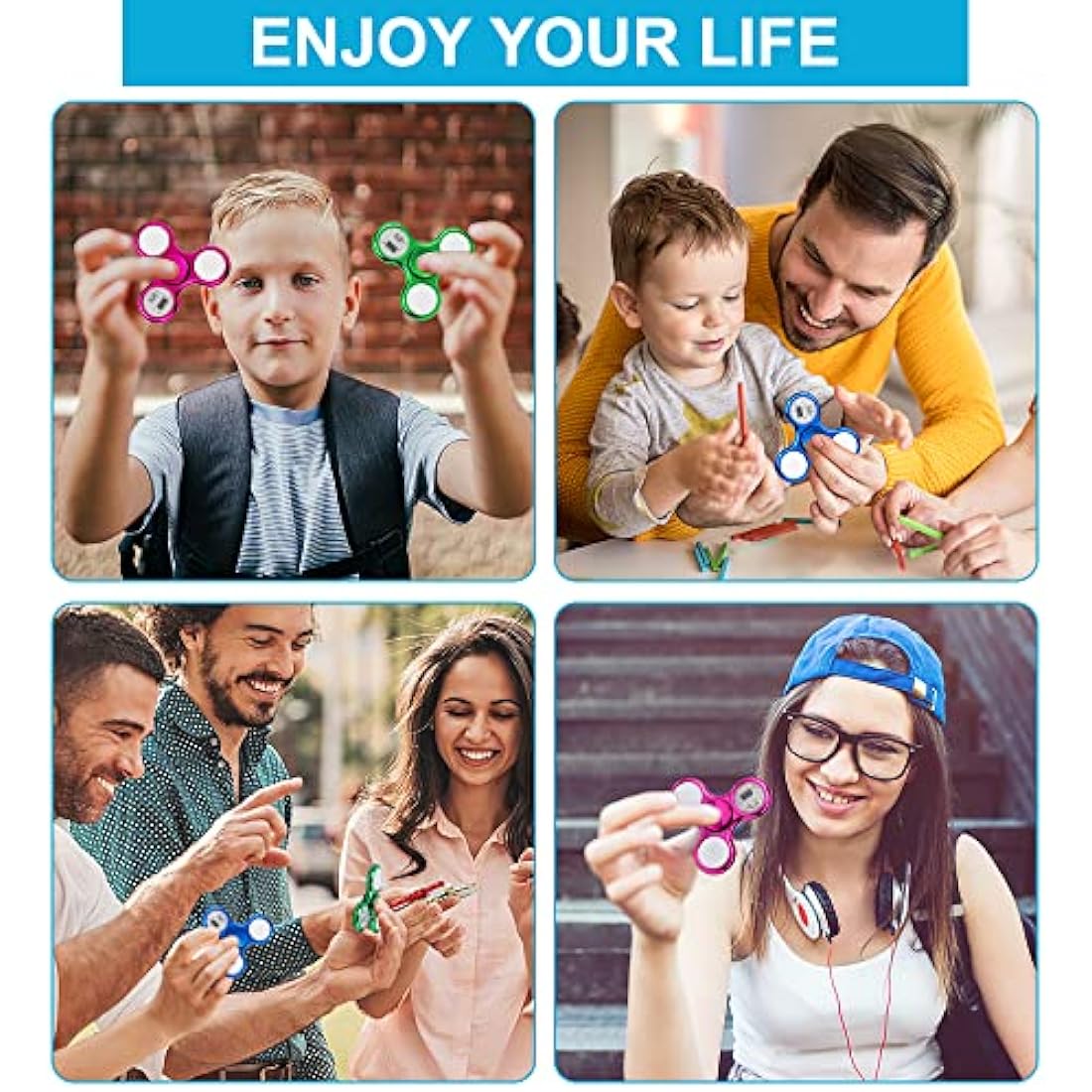 Dilabnda 6 PCS Light Age 3+ up Fidget Spinner Toys, LED Sensory Hand Fidget Toys, Glow in The Dark Multiple Flash Modes Finger Toys Pack for Birthday Party Favors