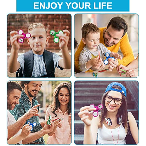 Dilabnda 6 PCS Light Age 3+ up Fidget Spinner Toys, LED Sensory Hand Fidget Toys, Glow in The Dark Multiple Flash Modes Finger Toys Pack for Birthday Party Favors