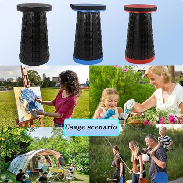 HVDHYY Telescopic Stool Folding Stools for Adults 2pcs Max Load 460lbs/210KG Camping Foldable Stool Seat Portable Collapsible Telescoping Stool for Outdoor BBQ Garden Outdoor Camping Indoor (Red)