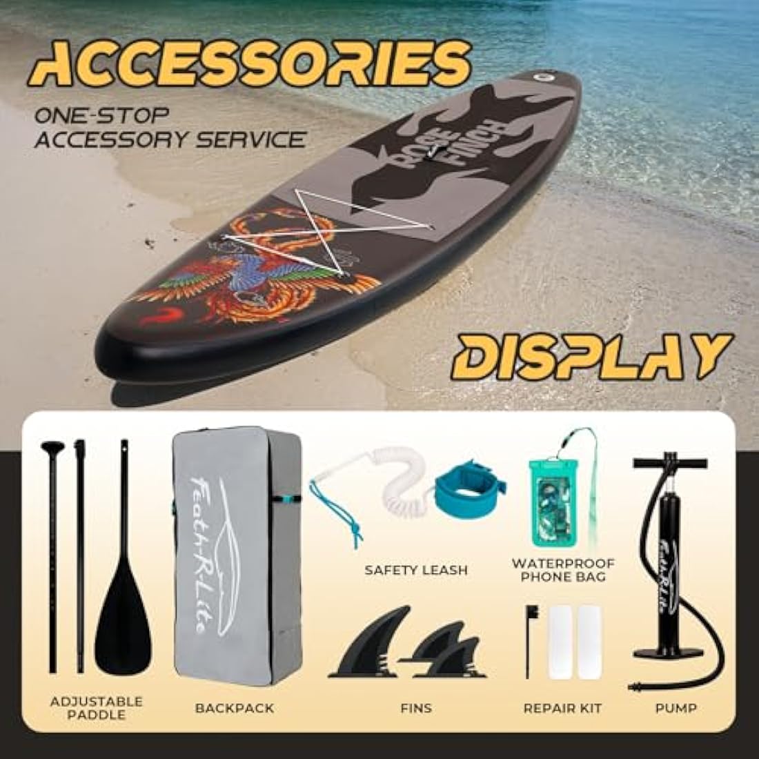 FEATH-R-LITE 10' &11' Inflatable Ultra-Light Stand Up Paddle Board for All Skill Levels Included with SUP, Adj Paddle, Pump, Backpack, Leash