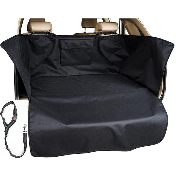 GoBuyer Waterproof Car Boot Liner Protector Covers for Dogs with Side Protection (BumplerFlap) + Headrest Strap