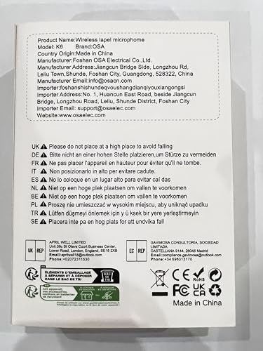 OSA Wireless Microphone for iPhone iPad with Smart Charge Case and Digital Display, 40H Clip on Wireless Lavalier Microphone with Noise Reduction for Video Recording, Plug & Play (2 Mic, 2 Recive)