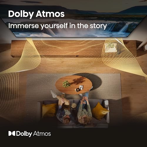 Hisense 55 Inch 4K Mini-LED TV 55U6NQTUK - Quantum Dot Colour, Dolby Vision Atmos, Hi-View Engine, FilmMaker Mode, Vidaa OS with Voice Control, Freely, Youtube, Netflix and Disney+ (2024 Model)