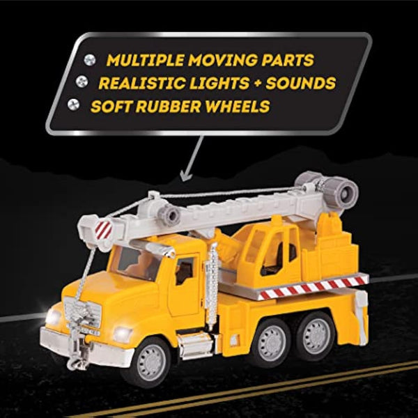 Driven by Battat Driven Micro Toy Crane and Rope — Includes Working LED Lights and Sounds – Cars and Trucks for Kids Age 3+, Nylon/A