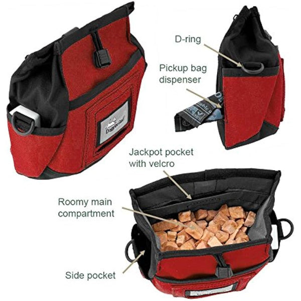 Doggone Good Rapid Rewards Deluxe Dog Training Bag (Red) COMES WITH BELT