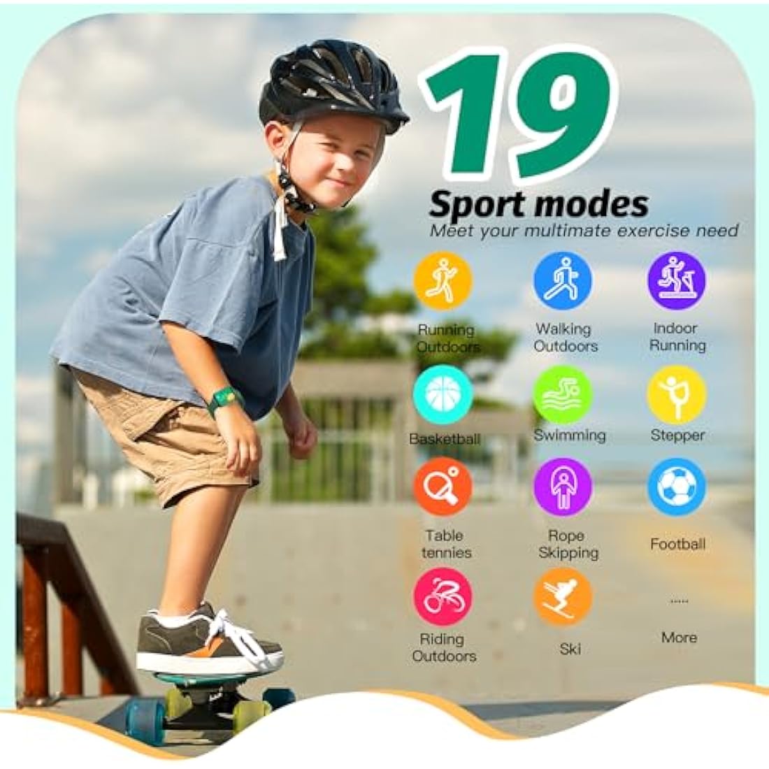 Kids Smart Watch for Boys,IP68 Waterproof Kids Fitness Tracker Watch with 1.5 Inch DIY Face,Heart Rate Sleep Monitor,19 Sport Modes,Calories Counter,Alarm Clock,Great Gifts for Children 6+ (Green)