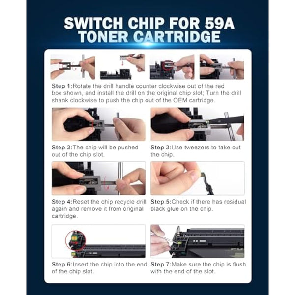 HALLOLUX No Chip 59A CF259A Toner Compatible with 59X CF259X for Laserjet Pro M404dn M404dw MFP M428fdw M428dw M428fdn M428 M428m M304a M4 (1 Black,With Tool)