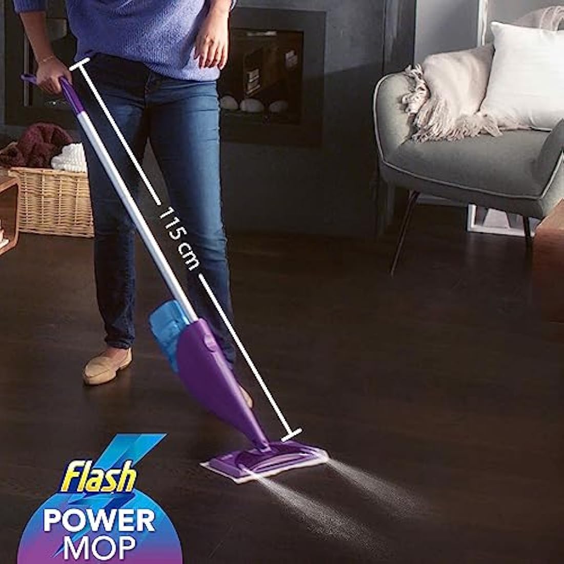 Flash Powermop Starter Kit, All-in-One Dual Spray Mop for Any Type of Floor