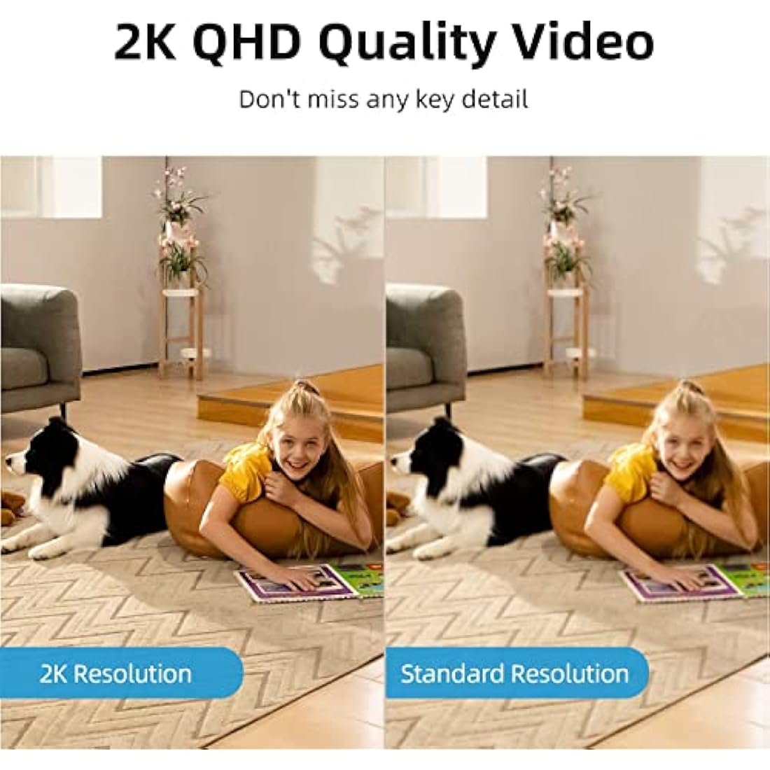 AOSU 2.5K Indoor Camera Wired 5GHz WiFi - Dog Cat Kids & Elderly Monitoring, Plug-In, 24/7 Recording, 360 Pan-Tilt, Two-Way Audio, Alexa Compatible, Dual Band WiFi, Long Range IP Cam