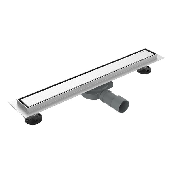 Ibergrif M42001-60 Linear Shower Drain 600mm, 2 in1 Double-sided Tile Insert Stainless Steel Invisible Bathroom Floor Drain Set with Odor Stop and