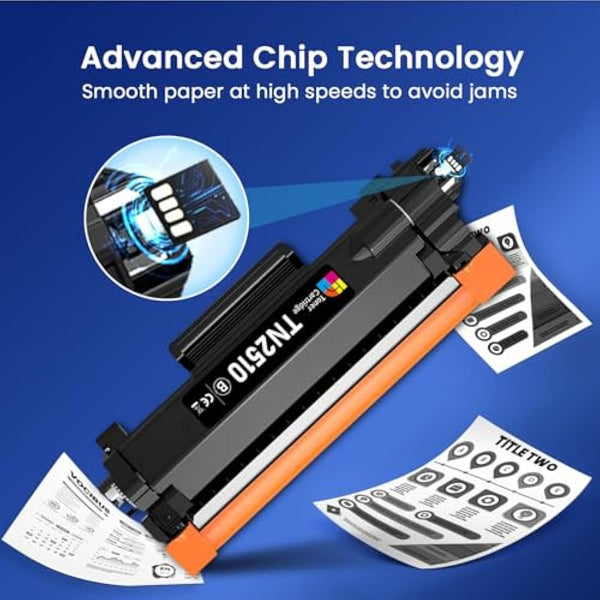 Hookink 2Black TN2510 TN-2510 Toner Cartridge Compatible with Brother TN2510 for HL-L2400DW HL-L2400DWE HL-L2445DW DCP-L2627DWXL DCP-L2620DW MFC-L2860DWE MFC-L2800DW MFC-L2835DW MFC-L2827DWXL