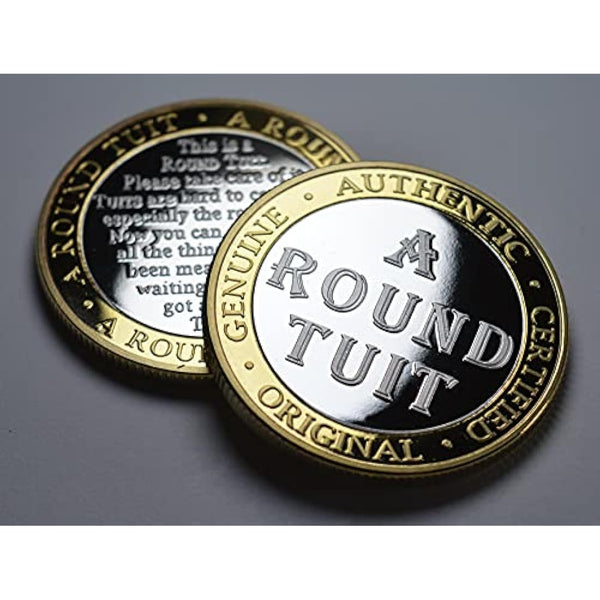 Extremely Rare 'A ROUND TUIT' Coin. Gift/Present. 30mm. Silver & 24ct Gold Clad Bi Metal. Novelty Collectable. Fathers DayThe Commemorative Coin Company