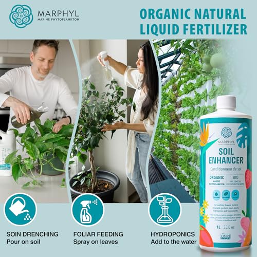 MARPHYL Organic Liquid Fertilizer - Outdoor & Indoor Plant Food - Nutrient-Rich Garden Fertilizer- All Purpose Soil Enhancer for House Plants, Flowers, Vegetables, Succulents, Bamboo, Hydroponics