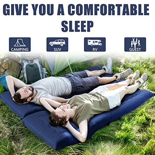 MAXYOYO Portable Foldable Futon Mattress, Hypoallergenic Fabric and High-Density Foam Mattress Pad with Handle and Zipper for Outdoor Indoor Camping