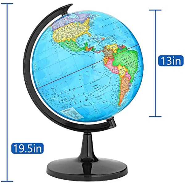 33CM/13 Inch Educational World Globe, Classroom Decorative Earth Globe