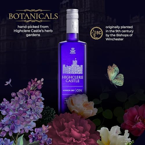 Highclere Castle London Dry Gin, 200+ Global Award-Winning Gin, Made of 10 UK-Grown Herbs and Oats, Perfect for a Glass of Gin and Tonic, ABV 43.5%, 87 Proof, 70 cl