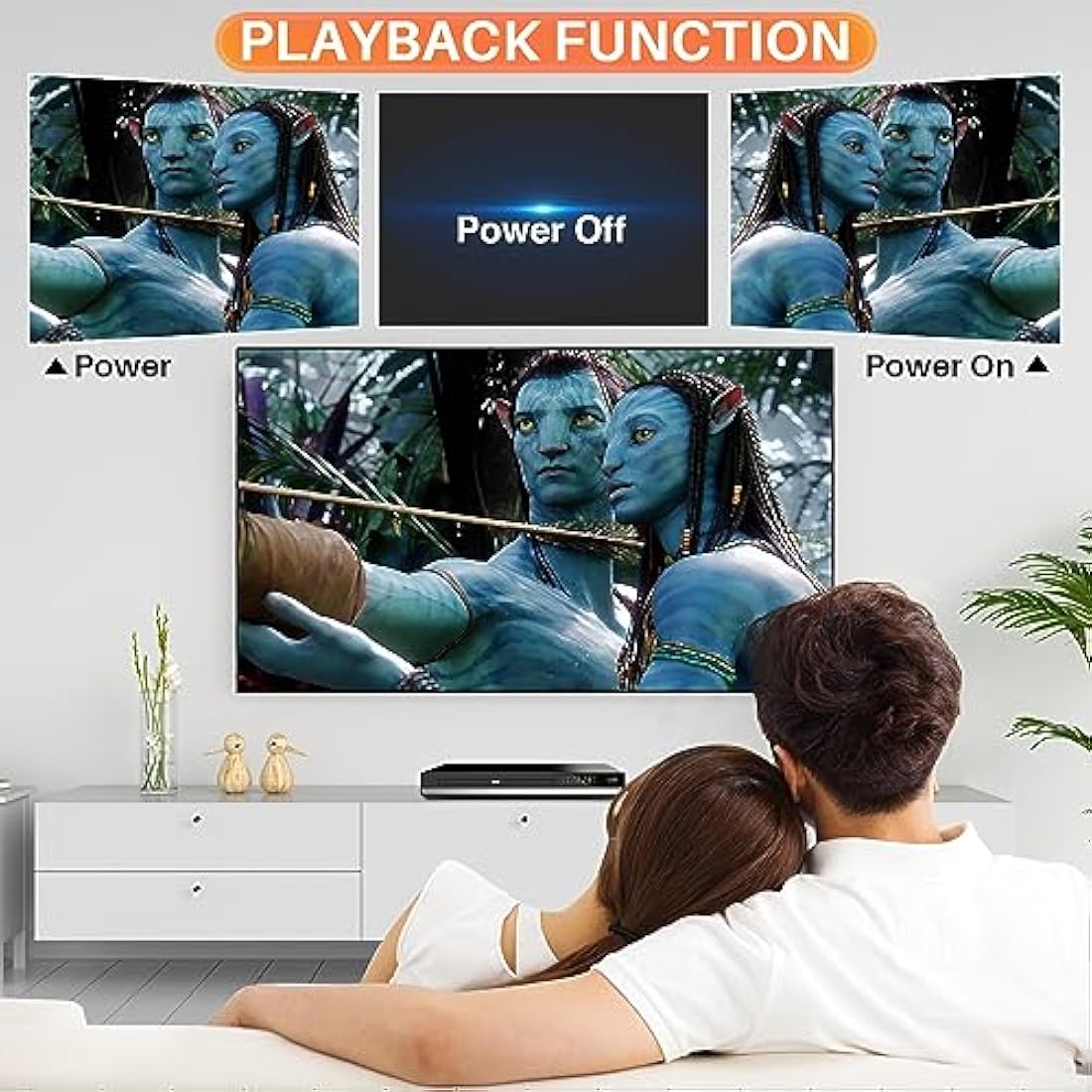 HD DVD Player for TV, Multi Region DVD Player for Smart TV, HDMI/RCA Output Cable Included, 1080P, Breakpoint Memory, Built-in PAL/NTSC, CD Players for Home (Not Support Blu-ray Discs)