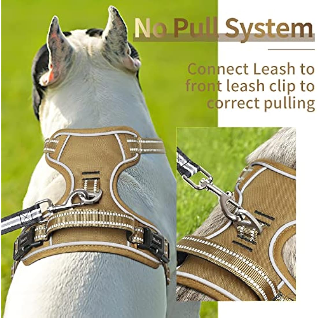 HEELE Dog Harness Small No Pull with Soft Handle Reflective Puppy Harness Adjustable, Black, XS