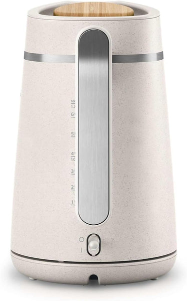 Philips Eco Conscious Edition Kettle 5000 Series, 100% Bio-based plastics*, 1.7 L Capacity, Cordless + 360° Pirouette Base, Silk White Matt Finish, (HD9365/11)