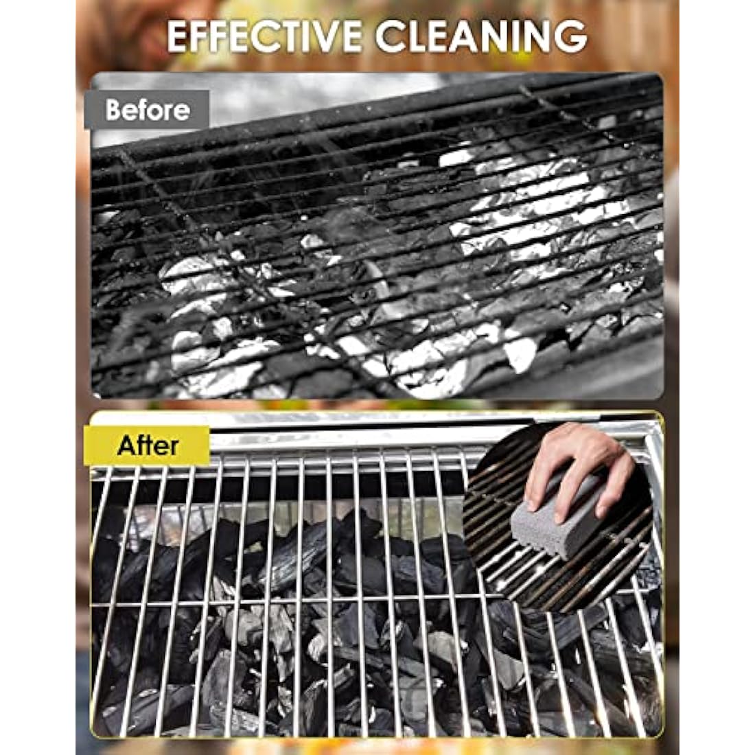 Grill Brick Block 4Pcs Grill Cleaning Brick Grill Stone Pumice Cleaning Block BBQ Cleaning Tool, Remove Oil Stains for Grilling Barbeque Griddle Flat Top Grill Racks