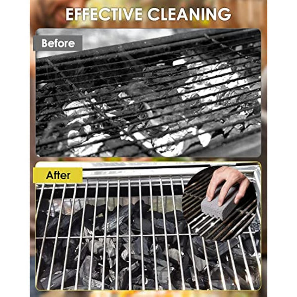 Grill Brick Block 4Pcs Grill Cleaning Brick Grill Stone Pumice Cleaning Block BBQ Cleaning Tool, Remove Oil Stains for Grilling Barbeque Griddle Flat Top Grill Racks