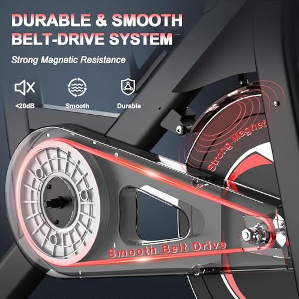 Dripex Exercise Bike for Home Use ,Super Quiet Magnetic Resistance Indoor Cycling Stationary Bike With LCD Momitor & Tablet Holder, Gym Bike for Home Training Cardio,150kg Capacity