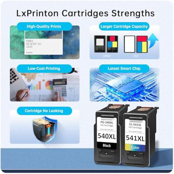 540XL 541XL Twin Pack Compatible for Canon 540 and 541 Ink Cartridges, Cannon 540 541 Printer Ink for Canon TS5150 Ink Cartridges for Pixma TS5150 MG3650s MG3600 MG3650 TS5151 MX475 MG4250 MG3250