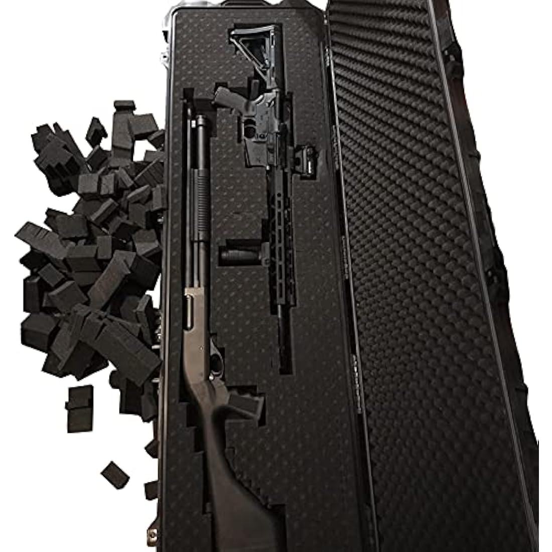 MEIJIA Portable Rolling Waterproof All Weather Hard Rifle Case with Wheels,Customizable Fit Foam Included