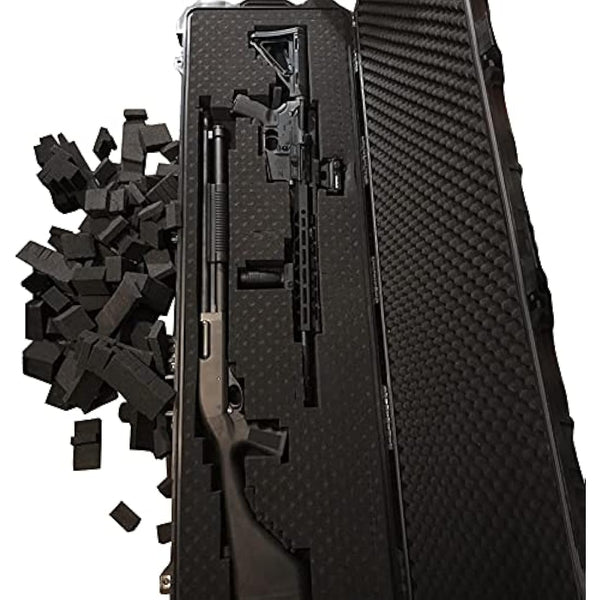 MEIJIA Portable Rolling Waterproof All Weather Hard Rifle Case with Wheels,Customizable Fit Foam Included