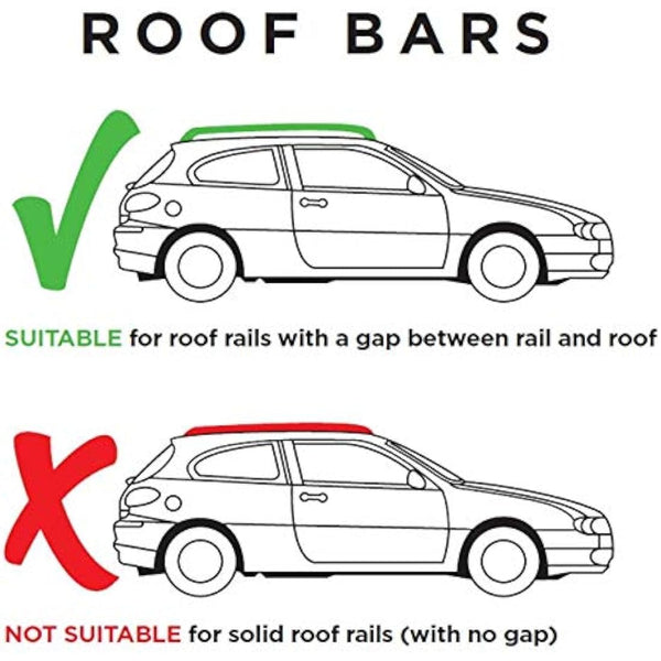 Summit SUM-003 Semi Universal Roof Bars (Pair of) to Fit Cars with Running Rails, Aluminium 1.35m in Length, Set of 2, one size, Silver
