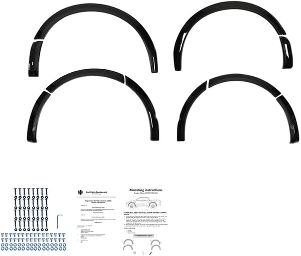 Oneway Set Wheel Arch Trims compatible with Volkswagen Transporter T5/T5.1 2003-2015 (Short & Long wheel base) - Gloss black