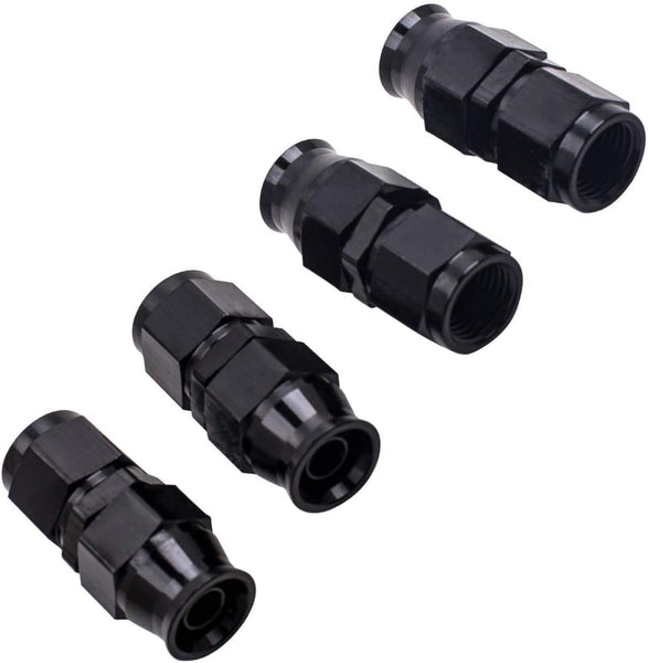 maXpeedingrods 6AN 20FT Stainless Steel PTFE E85 Silver Fuel Line Black Fitting Hose Kit AN6 12Feet - Black