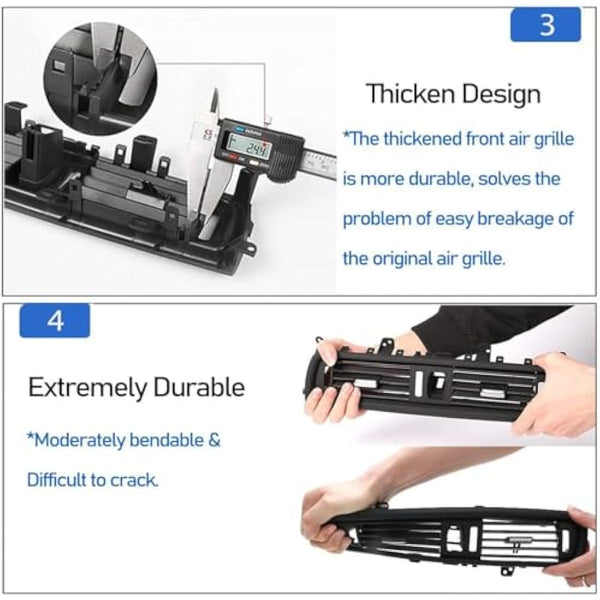 TTCR-II Front Air Grille, AC Vent Replacement Compatible with 5 series F10/F11, Middle Center Console Air Vent(Fit: 5 series 520 523 525 528 530 535 550 2010-2016)