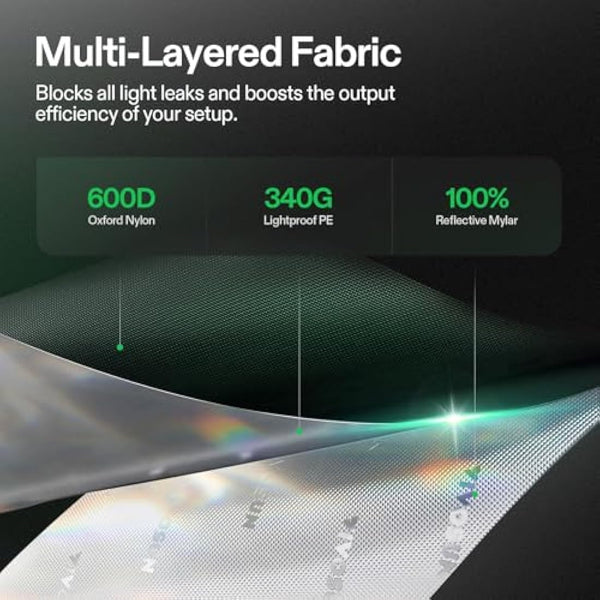 VIVOSUN Small Grow Tent 90x50x160cm Grow Tent Mini with Highly Reflective Mylar Sealed Floor Design, Ventilation Window and Cable Entry Hole for Aerogarden Hydroponic Growing System