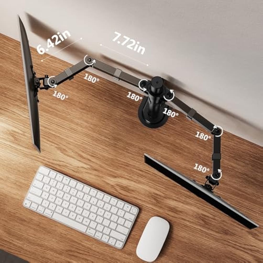 ErGear Dual Monitor Stand for 13 to 32 Inch Screens, Dual Monitor Arm Ergonomic Viewing Angle - Adjustable Tilt 90°/ Swivel 180°/ Rotate 360°/ VESA 75/100mm