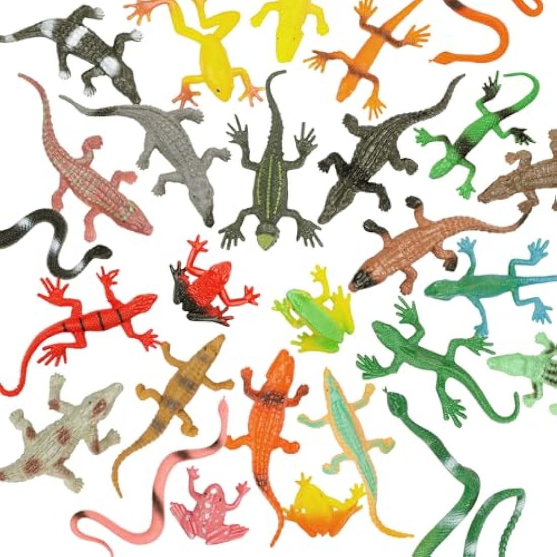 DOITEM 27Pcs Reptile Toys Realistic Figurines Model Animal Animal Figures Plastic Reptile Snake Lizards Frog Crocodile Toys Set Animals Toy for Kids Science Project Learning Educational Toy Gift