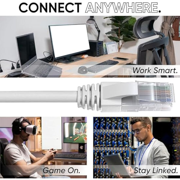 Mr. Tronic Grey Cat 5E Ethernet Cable 50m, High Speed LAN Ethernet Network Cable with RJ45 Ends Connectors, 50m Cat5E Internet 1 Gbps, ADSL AWG24 Patch, UTP CCA (50 Meters, Grey)