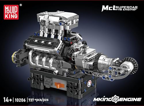 Mould King 10193 Engine Building Blocks Toy Kit, Boxer Engine Clamping Blocks Construction Kit Model, Toy Gift Collectibles for Adults Boys Girls(609 Pieces)