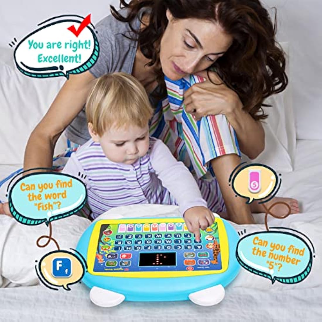 1-2-3 Year Old Girl Boy Gifts-Toddlers Learning Toys for 2-5 Year Old Girls Boys Birthday Presents Gift for Kids Boy Age 1-2-3-4 Year Old Toddler Tablet Interactive Educational Toy Laptop for Kid Game
