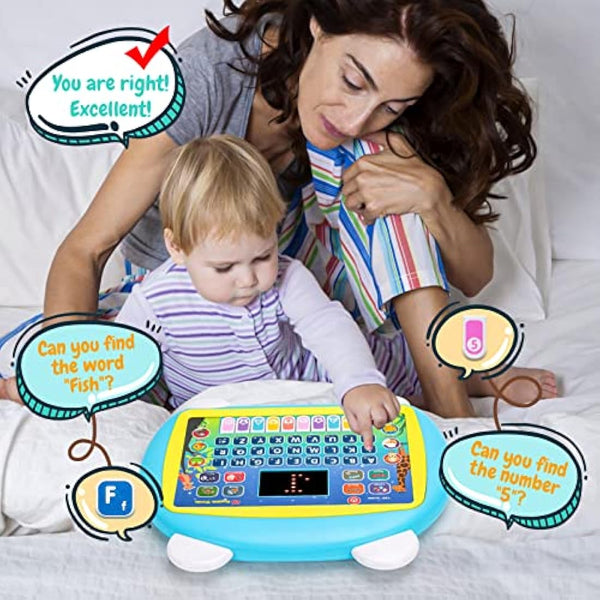 1-2-3 Year Old Girl Boy Gifts-Toddlers Learning Toys for 2-5 Year Old Girls Boys Birthday Presents Gift for Kids Boy Age 1-2-3-4 Year Old Toddler Tablet Interactive Educational Toy Laptop for Kid Game