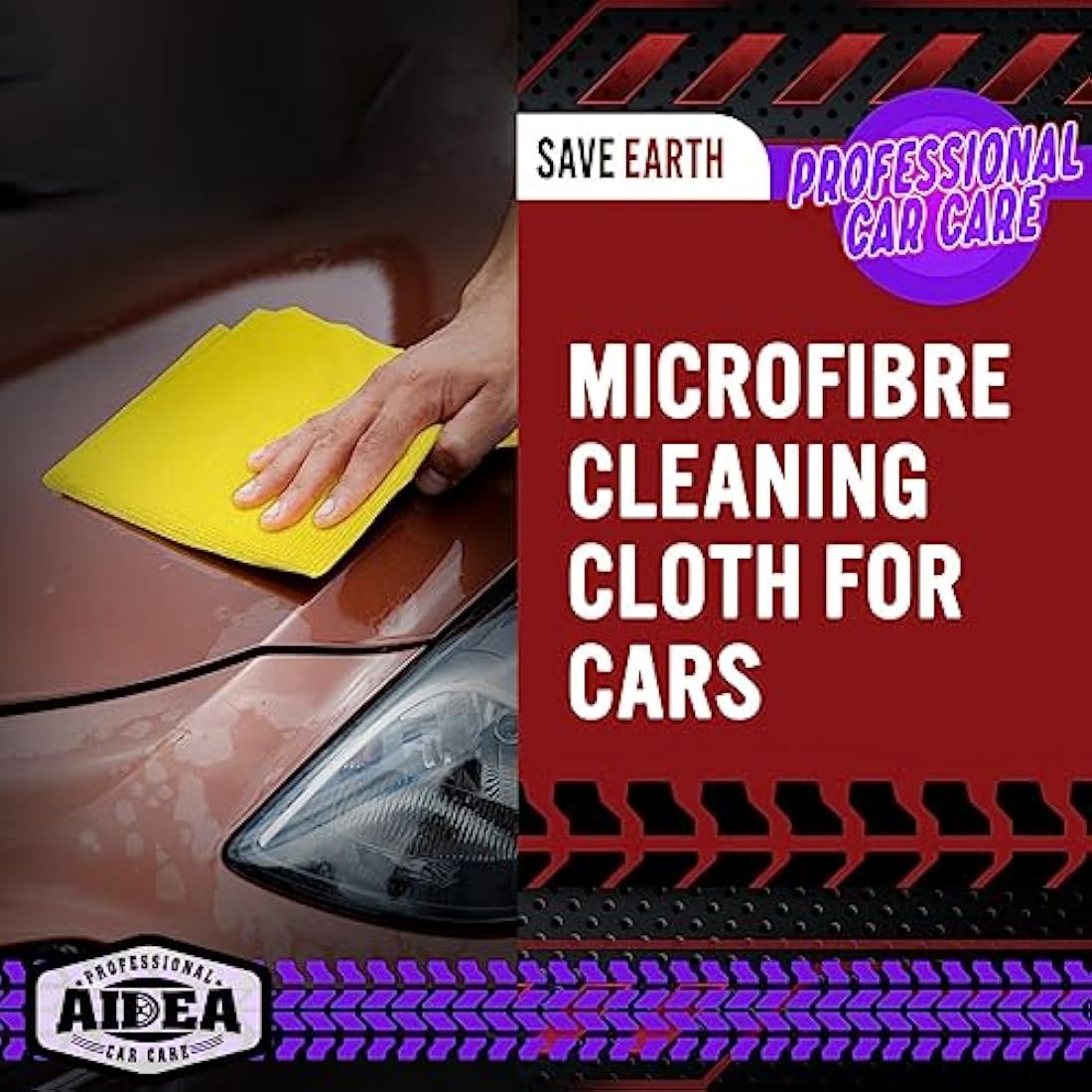 AIDEA Microfibre Cloths 100 Pack, Ultral Absorbent Lint-Free Washcloths Microfiber Cleaning Rags, All-Purpose Washable Car Cloth Wipes for Detailing, Office, Household Cleaning,30X30CM
