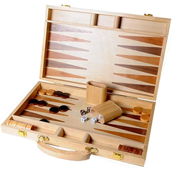 Engelhart - 250536 - Inlaid Wooden Game Backgammon Set 15"