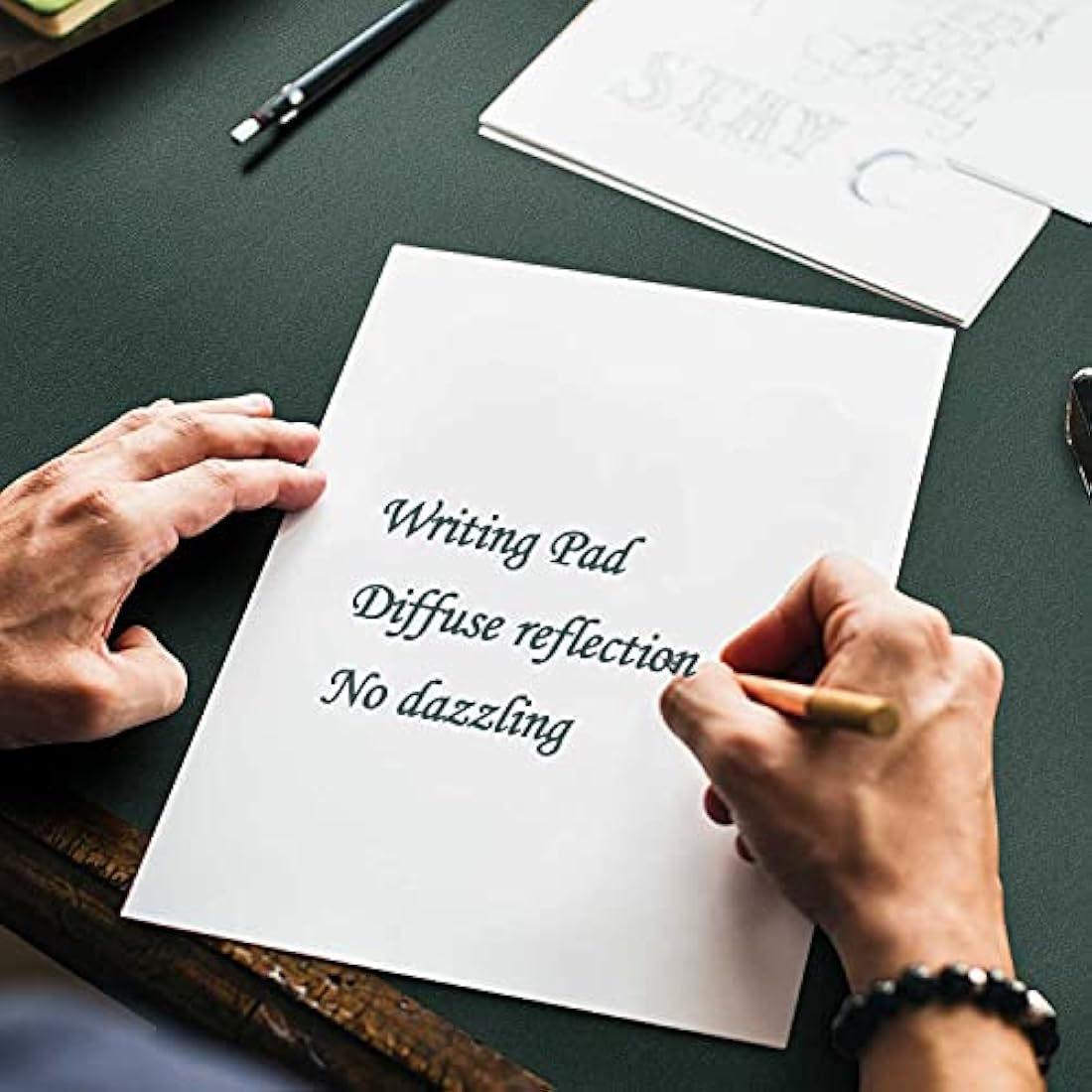 Desk Pad Large, Desk Mat, Extended Mouse Mat, Mouse Pad XL, Desk Blotter, DOBAOJIA Laptop Pad Writing Pad for Office/Home, Dual-Side Use PU Leather Waterproof 31.5" X 15.7" (Dark Green/Gray)