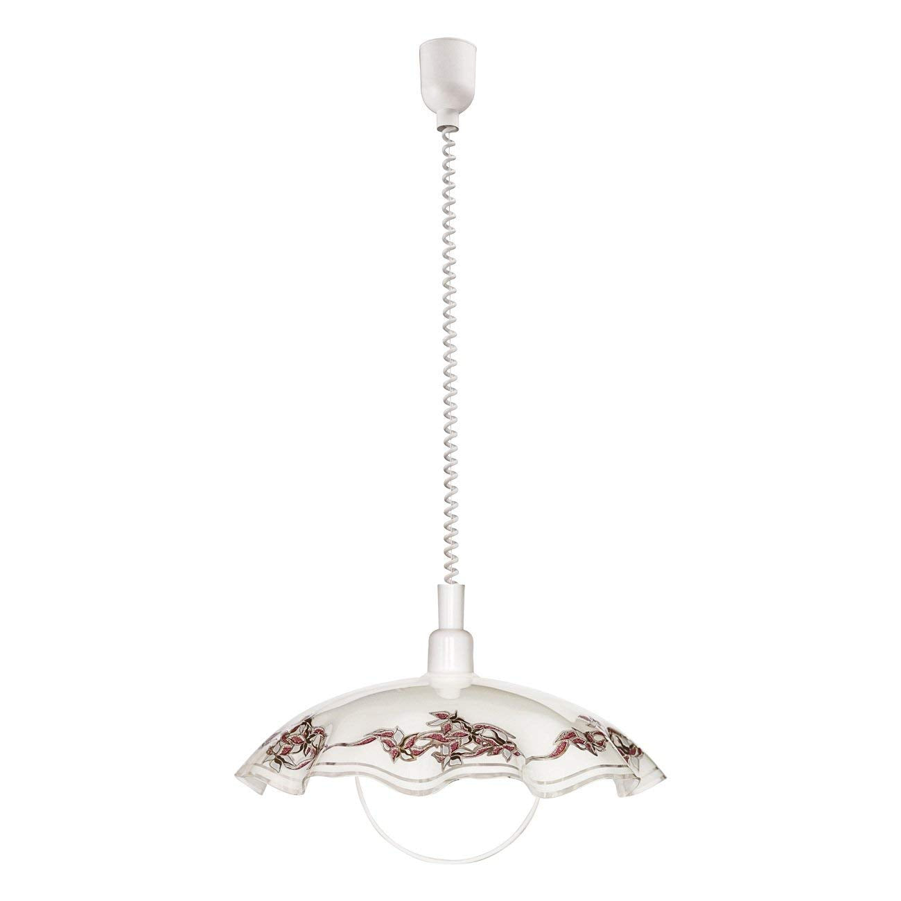 EGLO Pendant Light Fixture, Plastic Frosted, E27, Dining Table lamp Made of Satin Glass