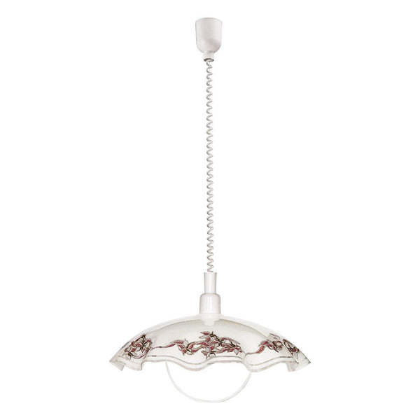EGLO Pendant Light Fixture, Plastic Frosted, E27, Dining Table lamp Made of Satin Glass