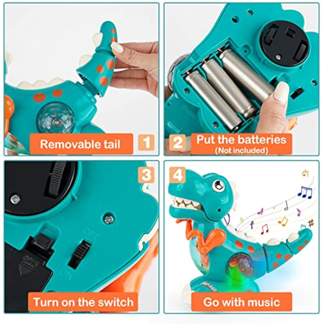 DINORUN Baby Toys Crawling Walking Dinosaur Toys With Musical Light for Boys And Girls Baby Sensory Sound Toys Toddler Birthday Gifts