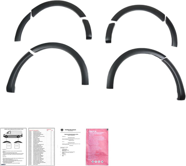 Oneway Set Wheel Arch Trims compatible with Volkswagen Caddy MK4 2015-2020 (Short wheel base) - Matt black